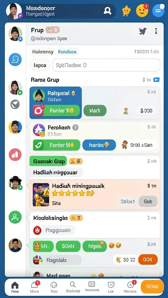 Fitur sosial yang memungkinkan interaksi dengan pemain lainnya.