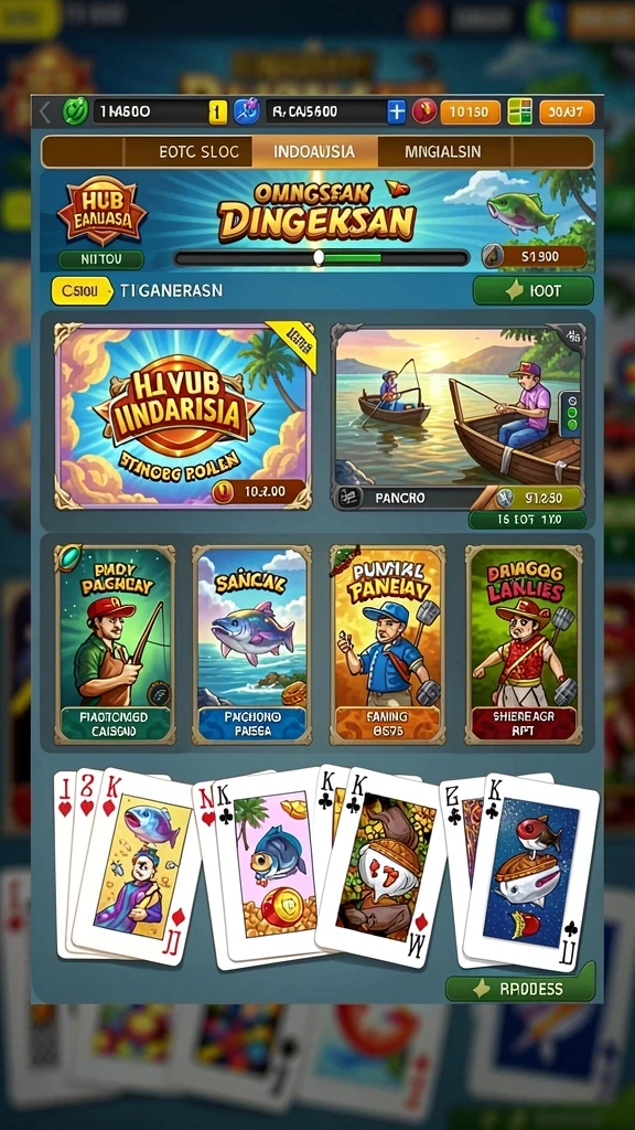Tangkapan layar dengan menu fitur terbaru dalam game.