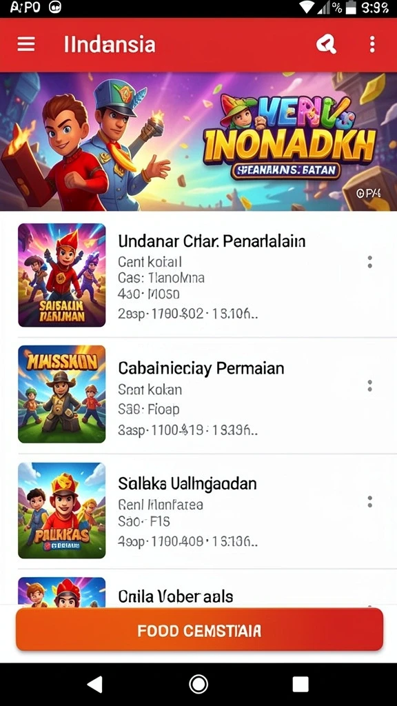 Tampilan antarmuka LUCUBET yang sederhana dan menarik.