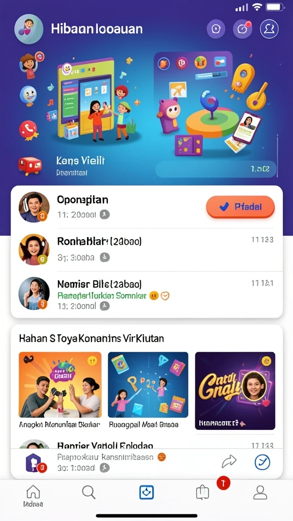 Screenshot memberikan gambaran tentang berbagai jenis permainan.