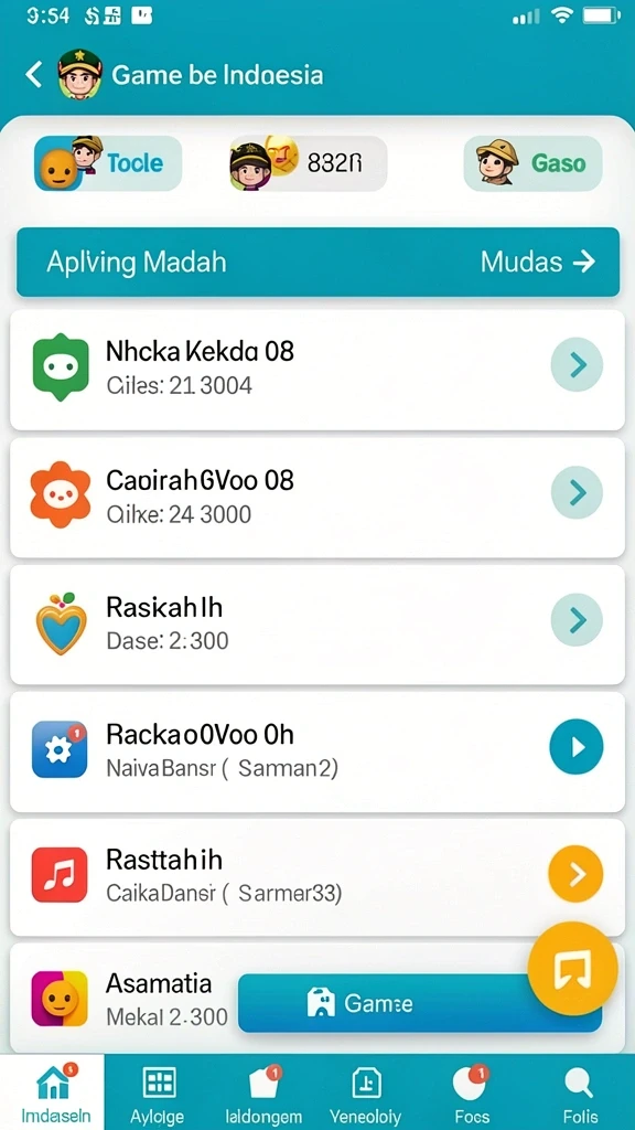 Tampilan permainan yang menarik dan intuitif.