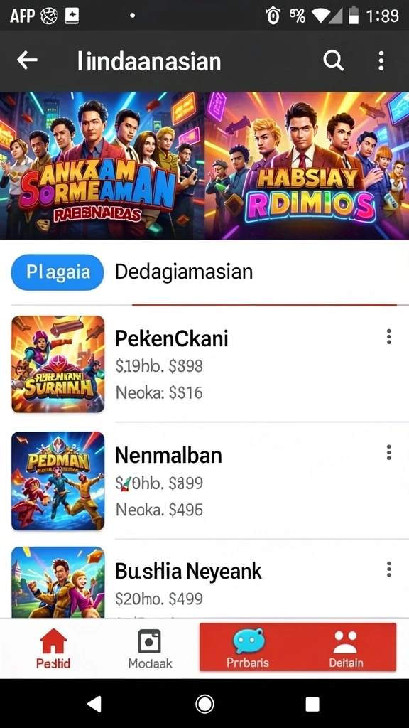 Grafis karakter yang detail dan penuh warna.
